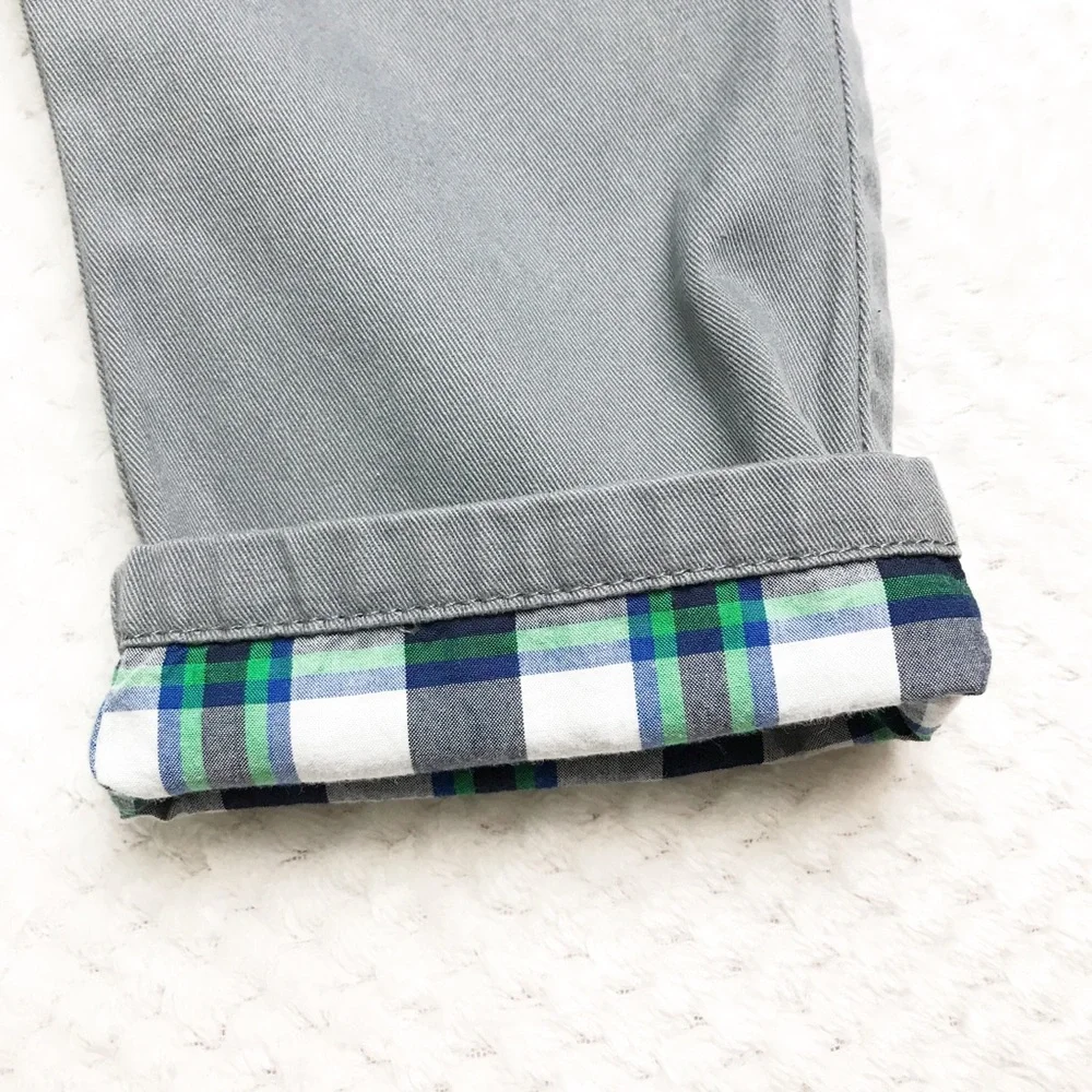 COPY - NWT Gymboree plaid cuff gray pants 18-24 mo